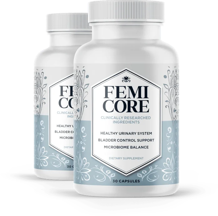 FemiCore bladder and urinary wellness capsule bottles